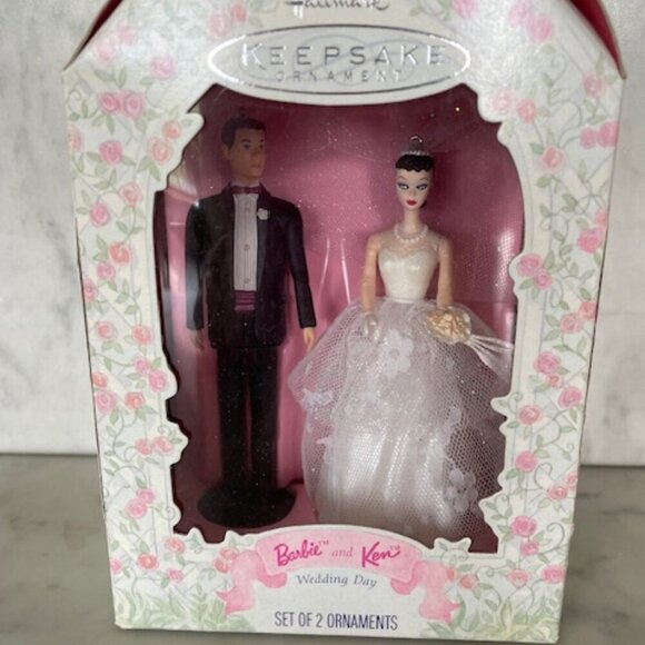 HALLMARK Barbie Ken Wedding Day 1997 Ornaments IOB - Picture 4 of 12